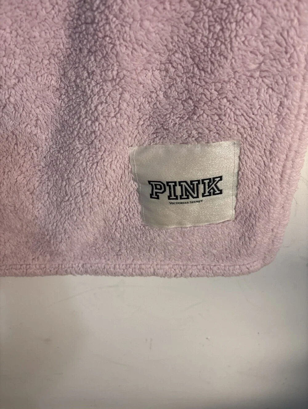 Victoria's Secret PINK light pink fuzzy fleece blanket